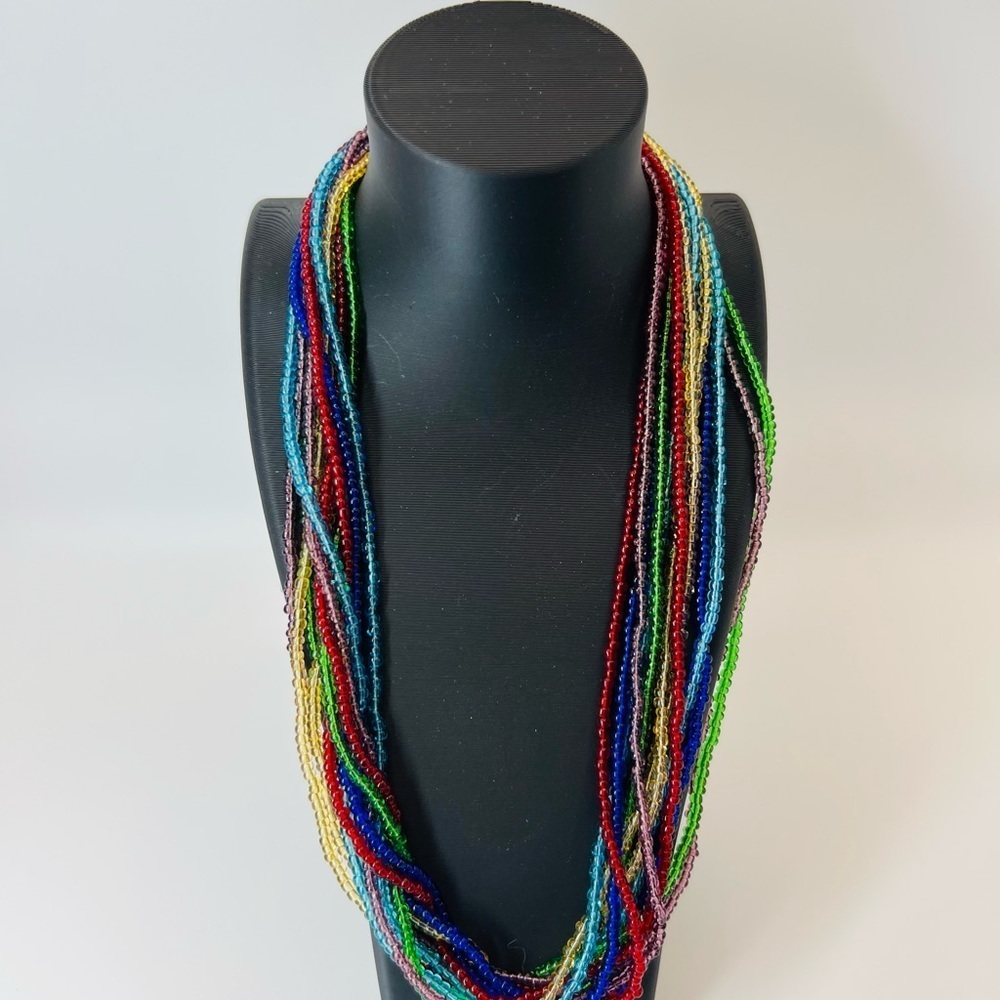 Elegant Multicolor Beaded Necklace and Earring Set - Picture 3 of 6